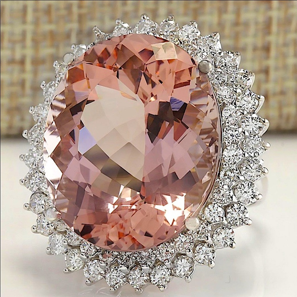 MORGANITE RING STERLING SILVER RING - Picture 3 of 10